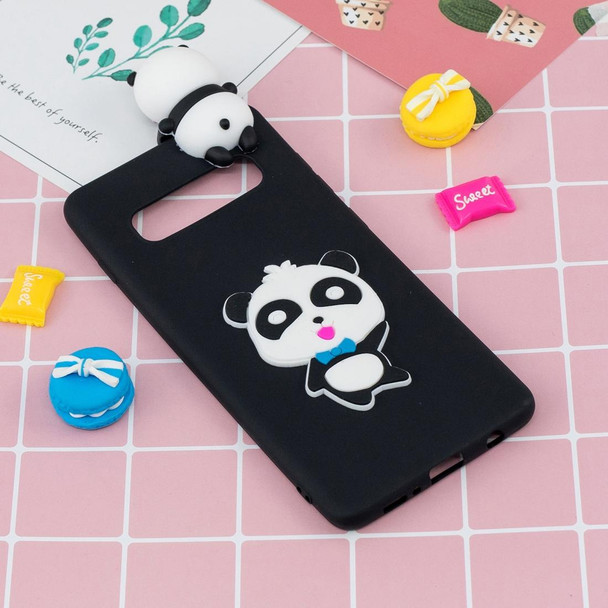 Galaxy S10 3D Cartoon Pattern Shockproof TPU Protective Case(Blue Bow Panda)