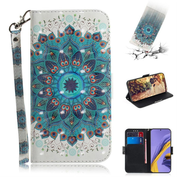Galaxy A51 3D Painting Pattern Coloured Drawing Horizontal Flip Leather Case with Holder & Card Slots & Wallet(Paecock)