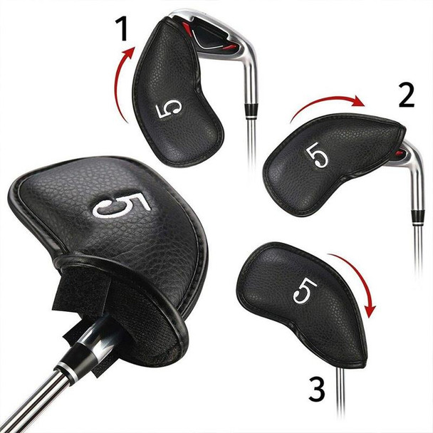 12 in 1 PU Leatherette Golf Club Cap Set(Black Litchi Texture)