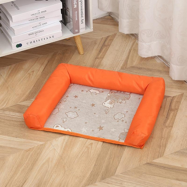 Pet Breathable And Cooler Mat Pet Bed, Specification: S(Orange)