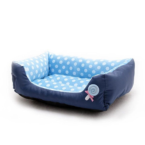 Cartoon Pet Kennel Square Cushion - Small And Medium Pet, Specification: L(Blue)