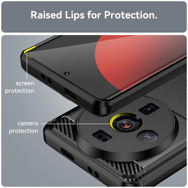 Xiaomi 12S Ultra Brushed Texture Carbon Fiber TPU Case(Black)