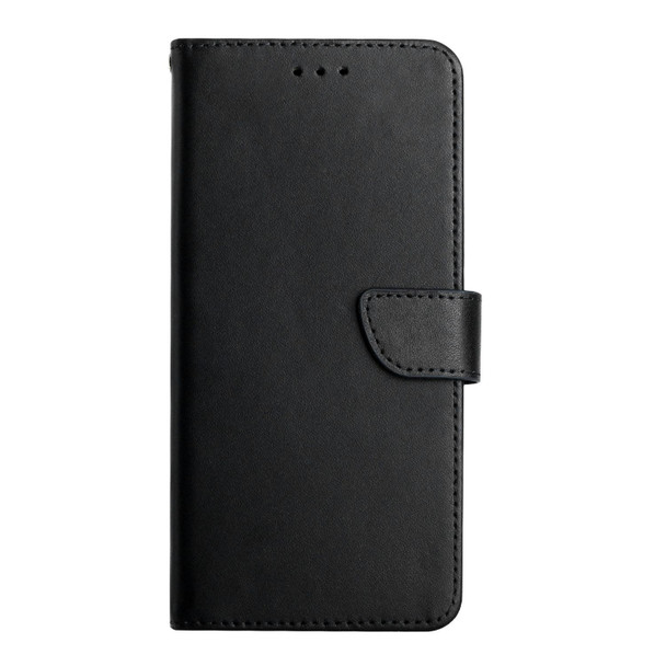 OPPO Reno8 5G HT02 Genuine Leather Fingerprint-proof Flip Phone Case(Black)