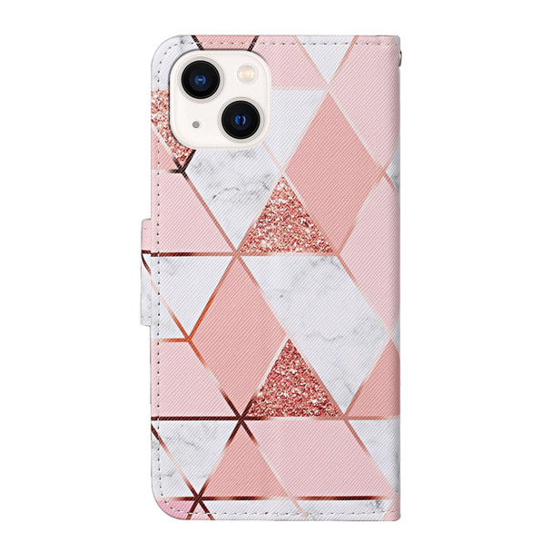 3D Colored Drawing Flip Leatherette Phone Case - iPhone 14(Marble)