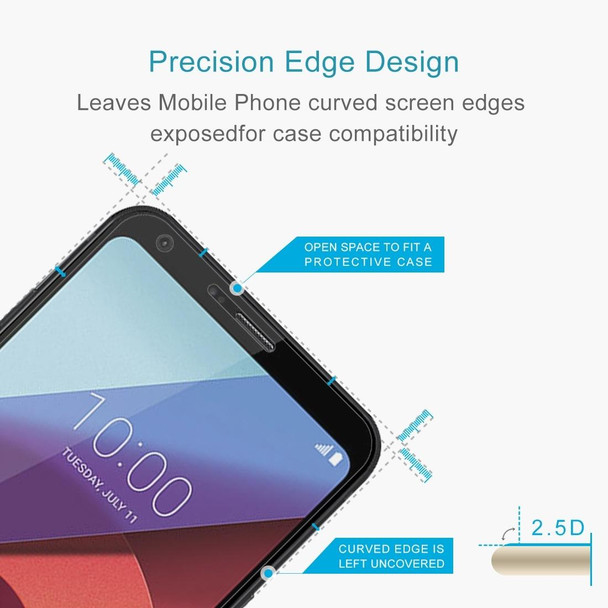 LG Q6+ 0.26mm 9H Surface Hardness 2.5D Curved Edge Tempered Glass Screen Protector