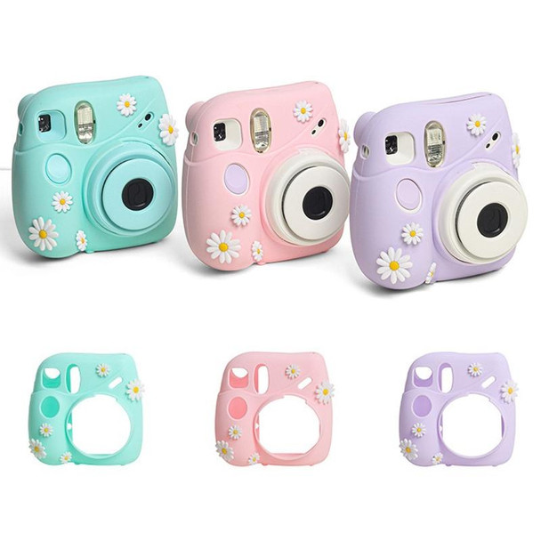 CAIUL Daisy Camera Silicone Case Protective Soft Case - FUJIFILM Instax Mini7+(Pink)