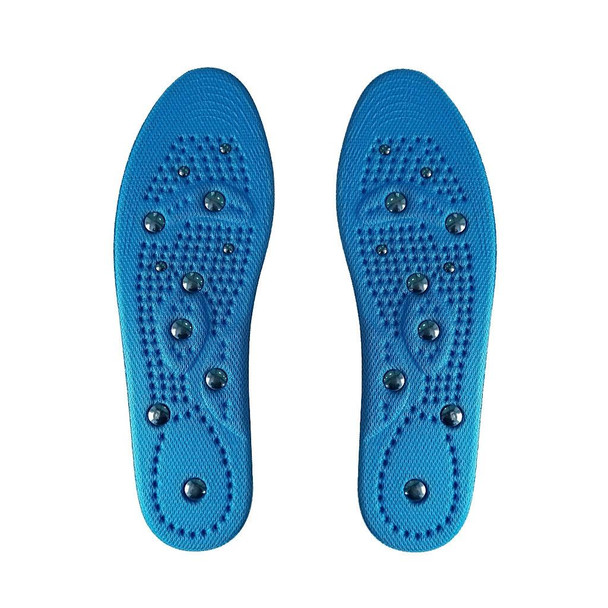 Memory Cotton Magnetic Massage Insoles, Size: Large 41-46cm(Blue)