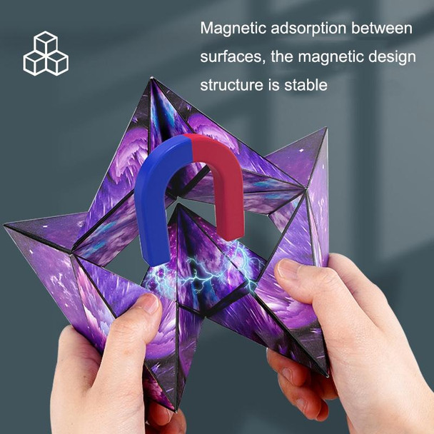 3D Variety Geometry Alien Magic Cube Magnetic Logic Thinking Children Educational Toys(Flame Red)