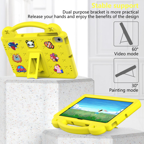 Samsung Galaxy Tab A8 10.5 2021 / Lenovo Tab M10 Plus 3rd Gen TB125FU 2022 / Huawei MatePad Pro (2021/2019) / Nokia T20 10.36 2021 Handle Kickstand Children EVA Shockproof Tablet Case(Yellow)
