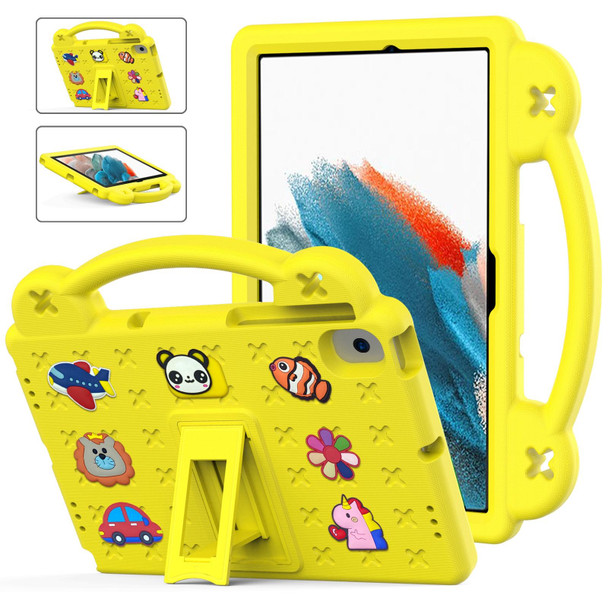 Samsung Galaxy Tab A8 10.5 2021 / Lenovo Tab M10 Plus 3rd Gen TB125FU 2022 / Huawei MatePad Pro (2021/2019) / Nokia T20 10.36 2021 Handle Kickstand Children EVA Shockproof Tablet Case(Yellow)