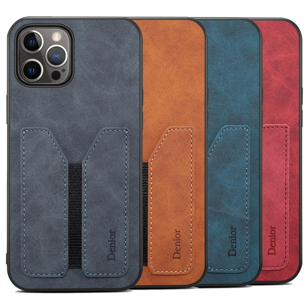 Denior Elastic Card Slot PU + TPU Phone Case - iPhone 12 Pro Max(Red)