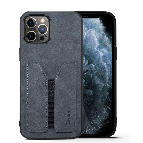 Denior Elastic Card Slot PU + TPU Phone Case - iPhone 12 Pro Max(Grey)