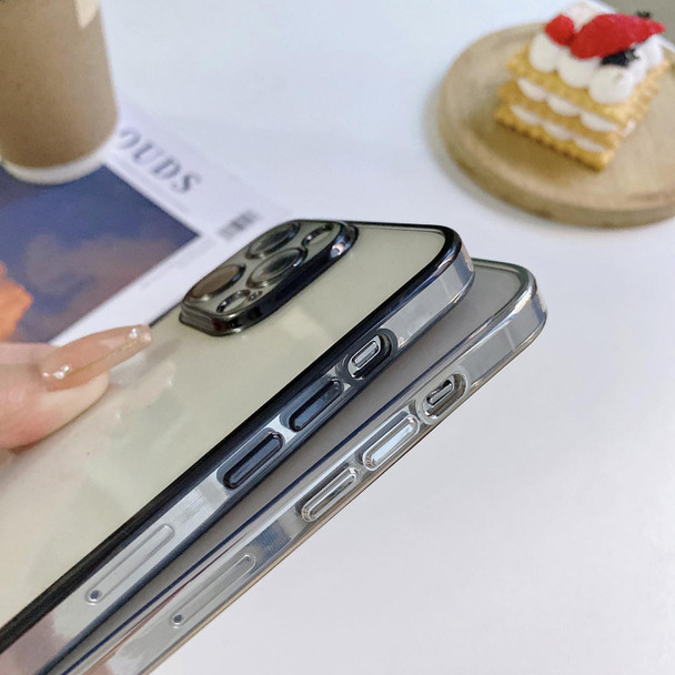 6D Electroplating TPU Clear Phone Case - iPhone 13(Black)