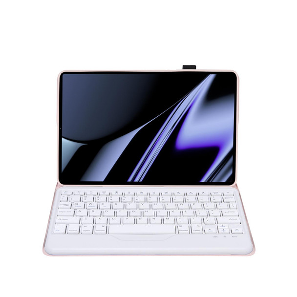 OP11-B Lambskin Texture Ultra-thin Bluetooth Keyboard Leather Case - OPPO Pad 11 inch(Pink)