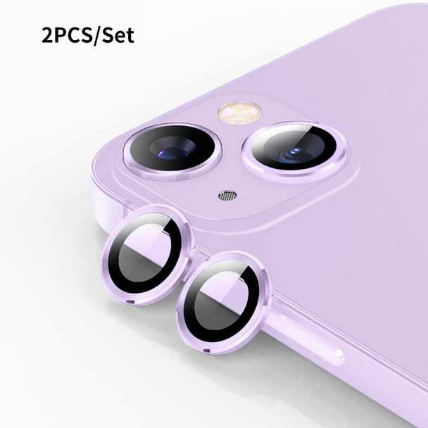 ENKAY 9H Rear Lens Aluminium Alloy Tempered Glass Film - iPhone 14 / 14 Max(Purple)