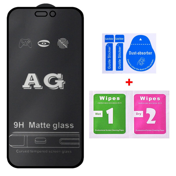 AG Matte Frosted Full Cover Tempered Glass Film - iPhone 14 Pro Max