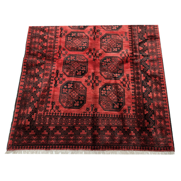 Stunning Red Afghan Carpet 208 X 146 cm