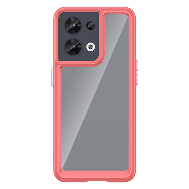 OPPO Reno8 India Colorful Series Acrylic + TPU Phone Case(Red)