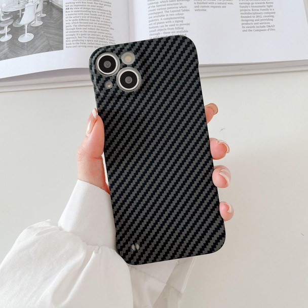 Carbon Fiber Texture PC Phone Case - iPhone 13(Black)