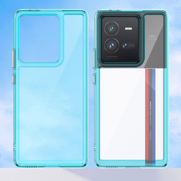 vivo iQOO 10 Pro Colorful Series Acrylic + TPU Phone Case(Transparent Blue)