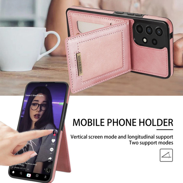 Samsung Galaxy A53 5G N.Bekus Vertical Flip Card Slot RFID Phone Case(Rose Gold)
