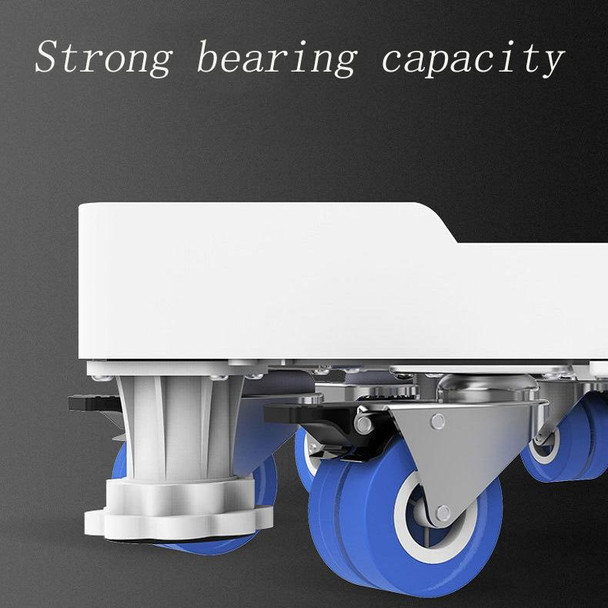 Single Tube 4 Wheels + 4 Legs Adjustable Stainless Steel Refrigerator Bracket Washing Machine Base Bracket