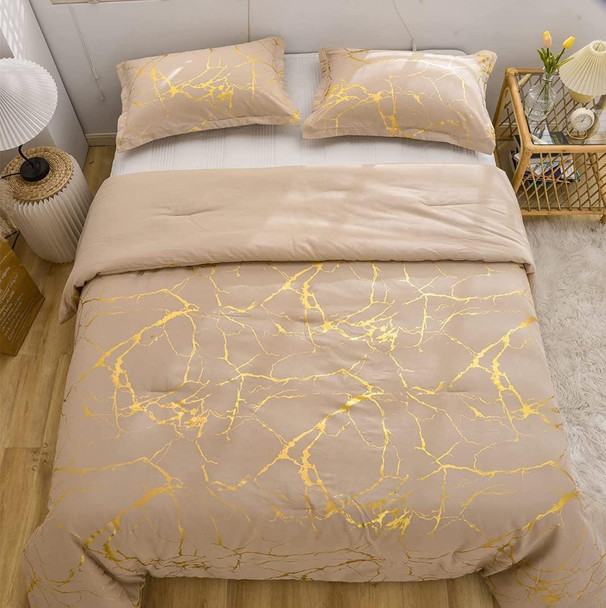 3 Piece Marble Pattern Comforter Set