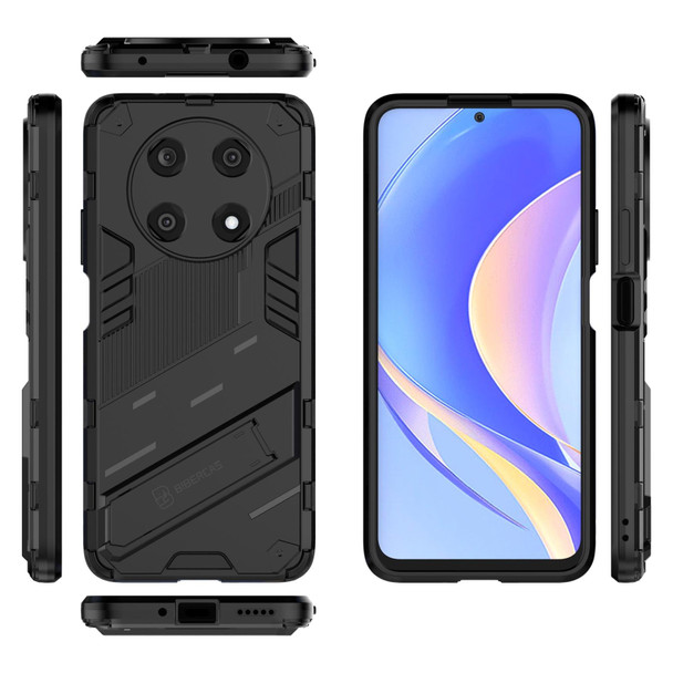 Huawei Nova Y90/Enjoy 50 Pro Punk Armor 2 in 1 PC + TPU Shockproof Phone Case with Invisible Holder(Black)