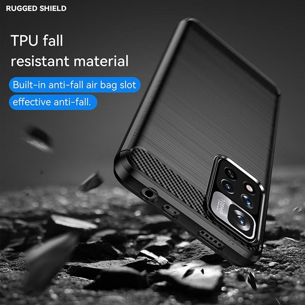 Xiaomi Redmi Note 11 Pro / Note 11 Pro+ Brushed Texture Carbon Fiber TPU Case(Black)