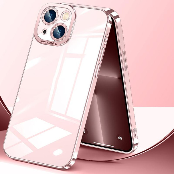 Crystal Plated High Transparency Phone Case - iPhone 12 Pro(Rose Gold)