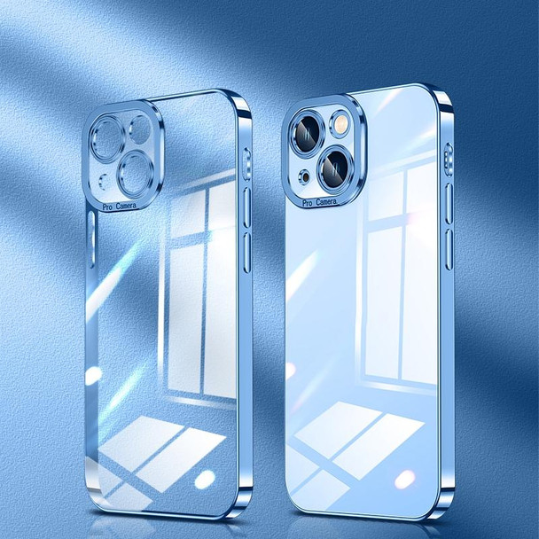 Crystal Plated High Transparency Phone Case - iPhone 12 Pro(Sierra Blue)