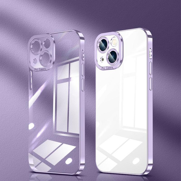 Crystal Plated High Transparency Phone Case - iPhone 12 Pro(Light Purple)