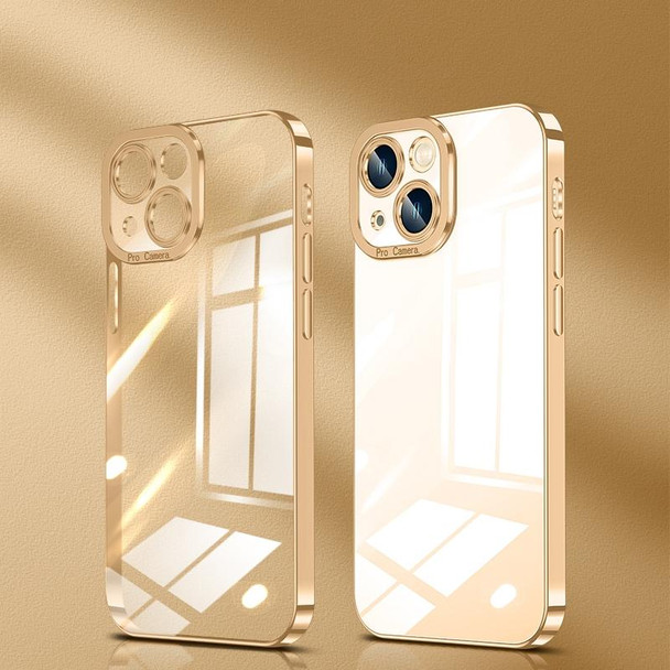 Crystal Plated High Transparency Phone Case - iPhone 12(Gold)