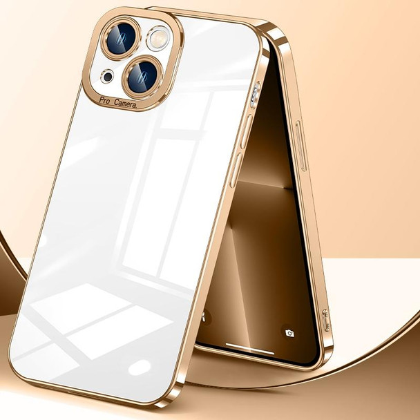 Crystal Plated High Transparency Phone Case - iPhone 13(Gold)