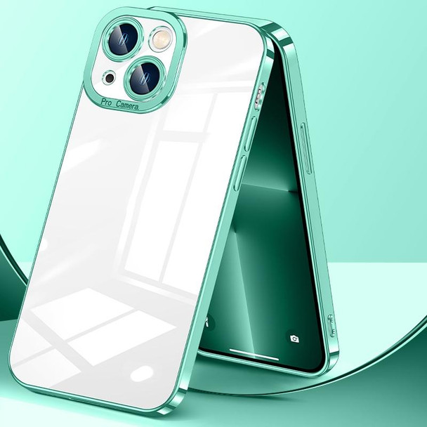 Crystal Plated High Transparency Phone Case - iPhone 13(Light Green)