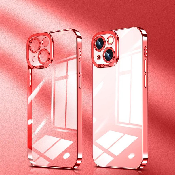 Crystal Plated High Transparency Phone Case - iPhone 14 Pro Max(Ruby Red)