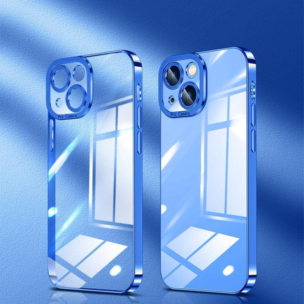 Crystal Plated High Transparency Phone Case - iPhone 14(Navy Blue)