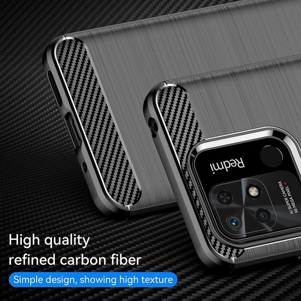 Xiaomi Redmi 10C Brushed Texture Carbon Fiber TPU Case(Black)