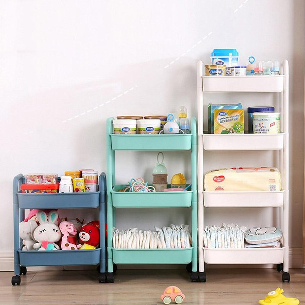 Trolley Storage Rack Multi-layer Movable Snack Rack(White)