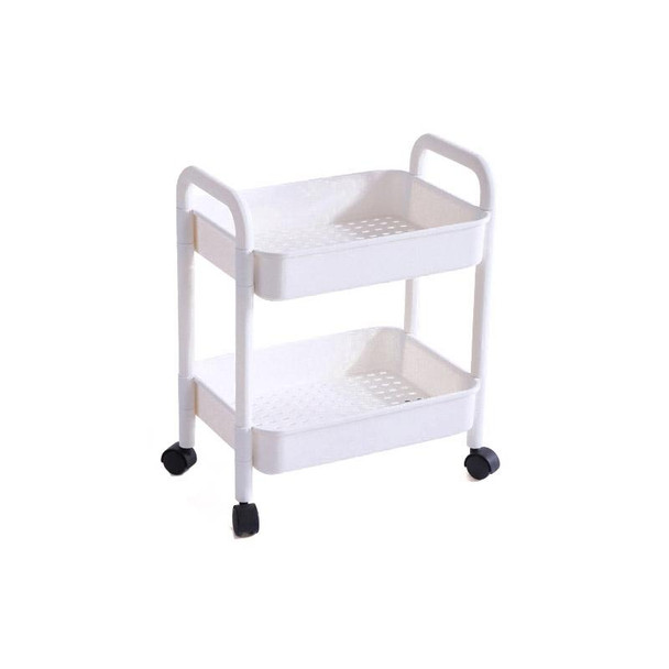 Trolley Storage Rack Multi-layer Movable Snack Rack(White)