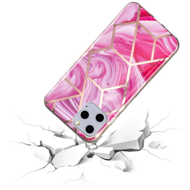 Electroplated Marble Pattern TPU Phone Case - iPhone 11 Pro Max(Red Rhombus)