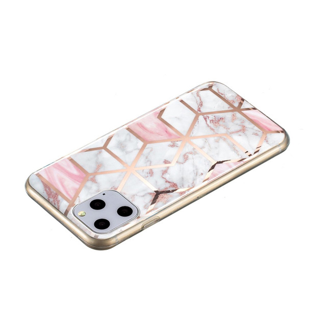 Electroplated Marble Pattern TPU Phone Case - iPhone 11 Pro Max(White Gravel Pink)