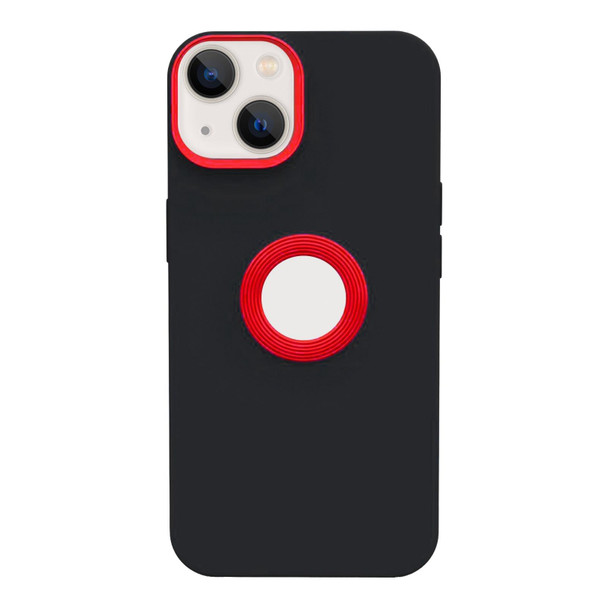 Contrast Color 3 in 1 TPU Phone Case - iPhone 14 Max(Red Black)