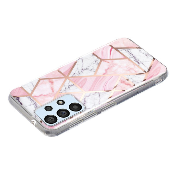 Samsung Galaxy A32 4G Electroplated Marble Pattern TPU Phone Case(Pink and White)