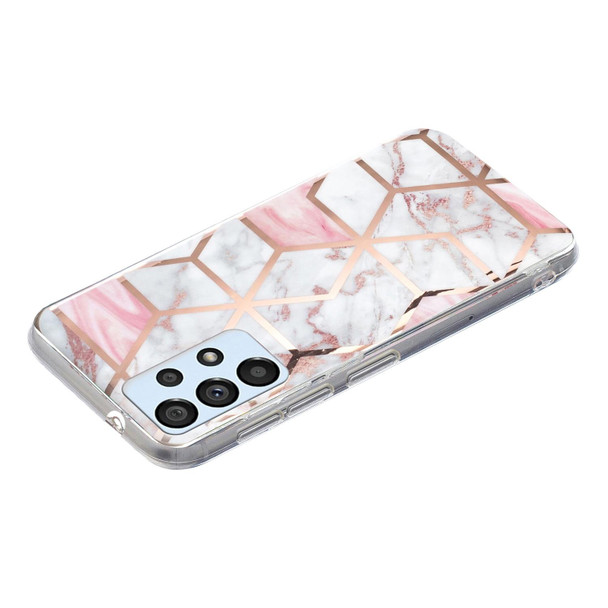 Samsung Galaxy A32 5G Electroplated Marble Pattern TPU Phone Case(White Gravel Pink)