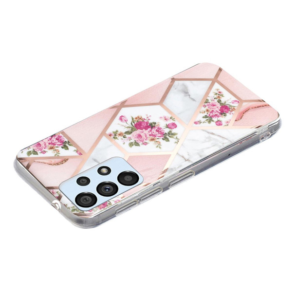 Samsung Galaxy A32 5G Electroplated Marble Pattern TPU Phone Case(Rose Pink White)