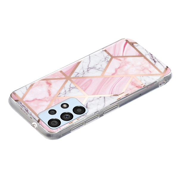 Samsung Galaxy A32 5G Electroplated Marble Pattern TPU Phone Case(Pink and White)