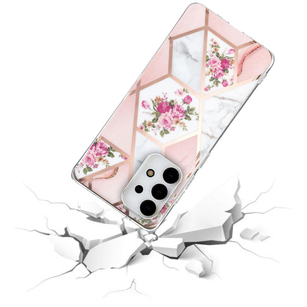 Samsung Galaxy A13 4G Electroplated Marble Pattern TPU Phone Case(Rose Pink White)