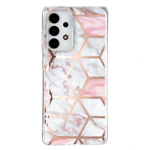 Samsung Galaxy A13 4G Electroplated Marble Pattern TPU Phone Case(White Gravel Pink)