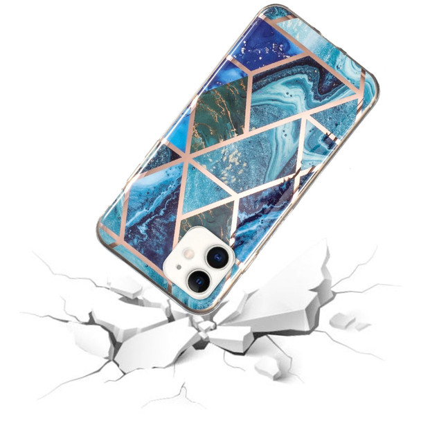 Electroplated Marble Pattern TPU Phone Case - iPhone 11(Blue and Green)